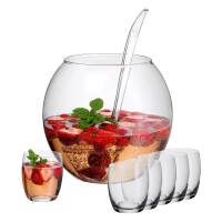Szklana waza do ponczu WMF 4,3 l z 6 szklankami